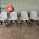 4x Albert Kuip Soft eetkamerstoel Zuiver, Grijs / Chroom